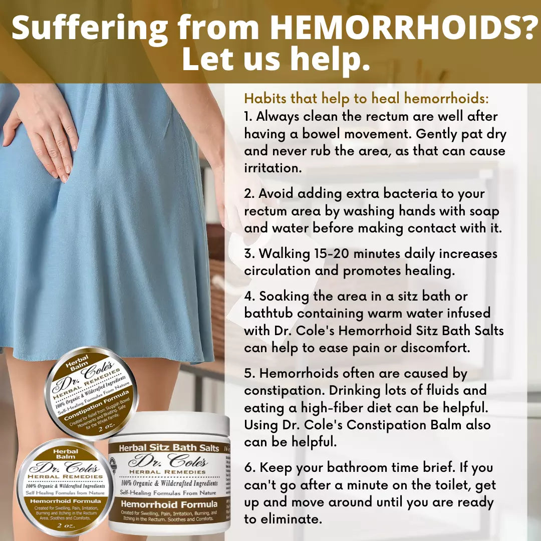 Dr. Cole's Hemorrhoid Balm, Salts, and Constipation Balm Bundle-4