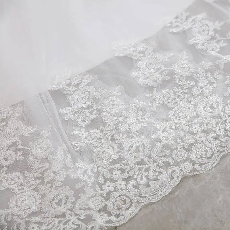 High Waist White Lace Mermaid Wedding Dress