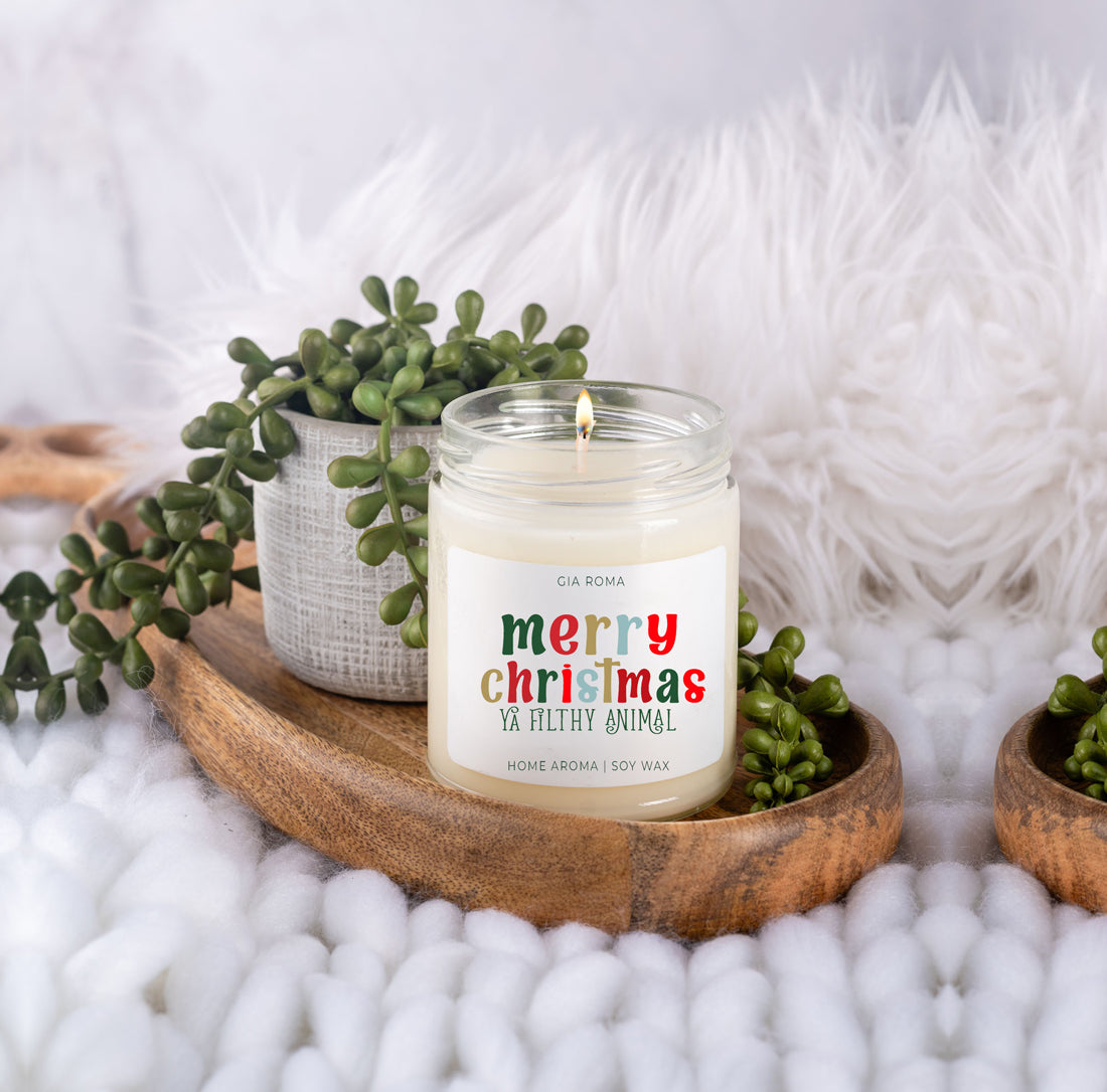 Holiday Christmas Candle Sweet Zesty Floral Rose Jasmine Scent 8oz