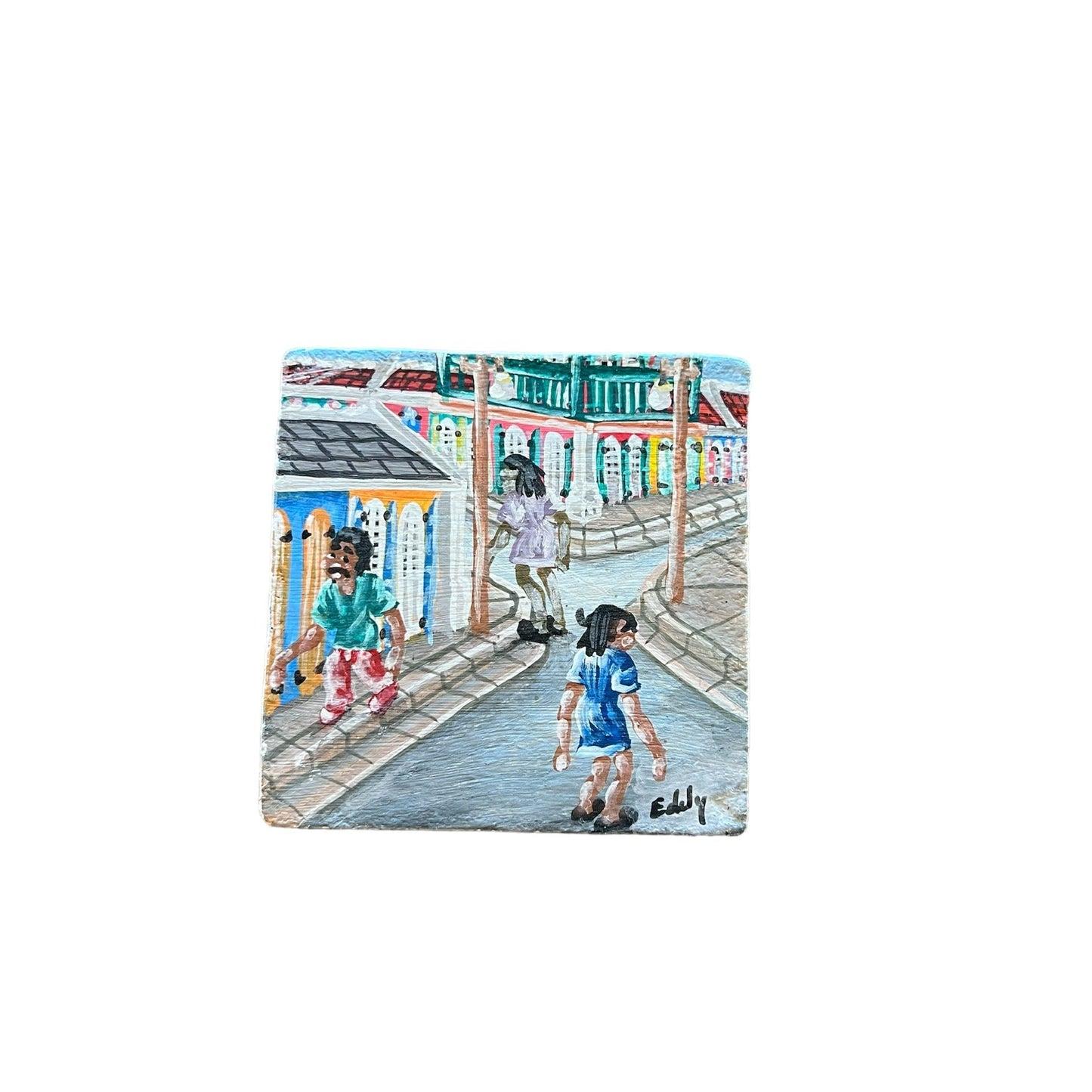 Eddy André Tiny Painting On Plaster #7