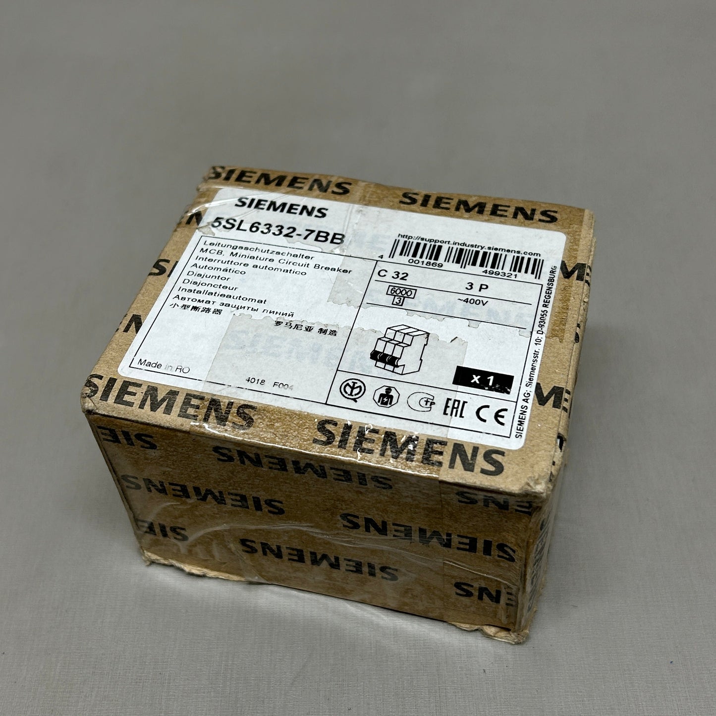 SIEMENS Miniature Circuit Breaker 230V 6KA Off-White 5SL6332-7BB (New)