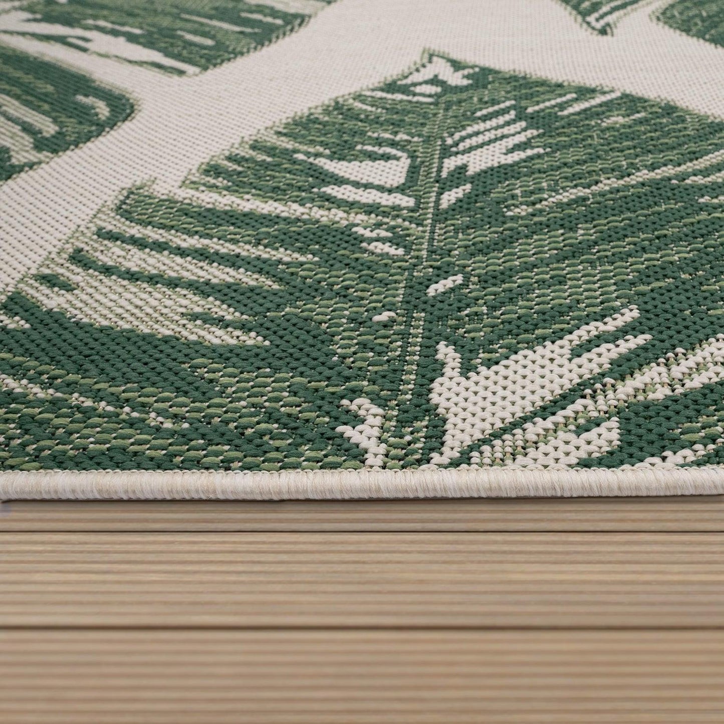 In- & Outdoor Rug Ostende Jungle Leaves - Cream Green-4