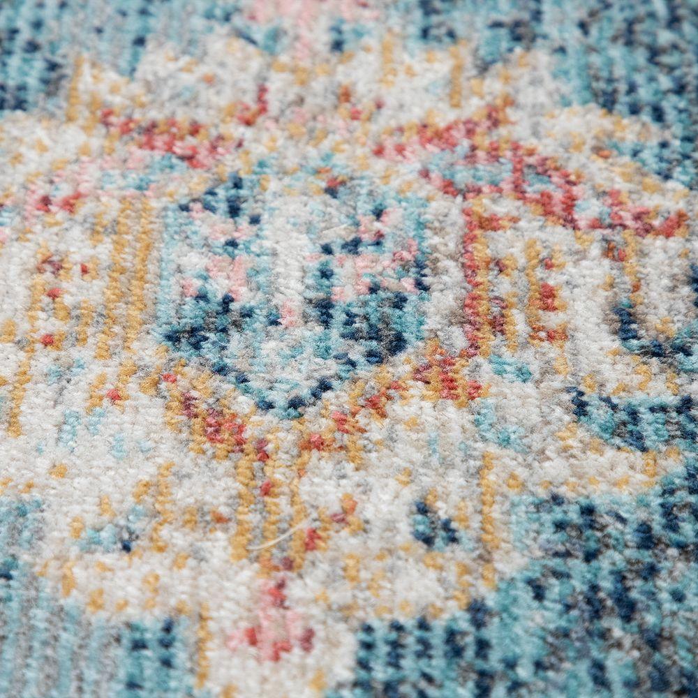 Indoor & Outdoor Rug For Patio, Oriental Look In Blue-4