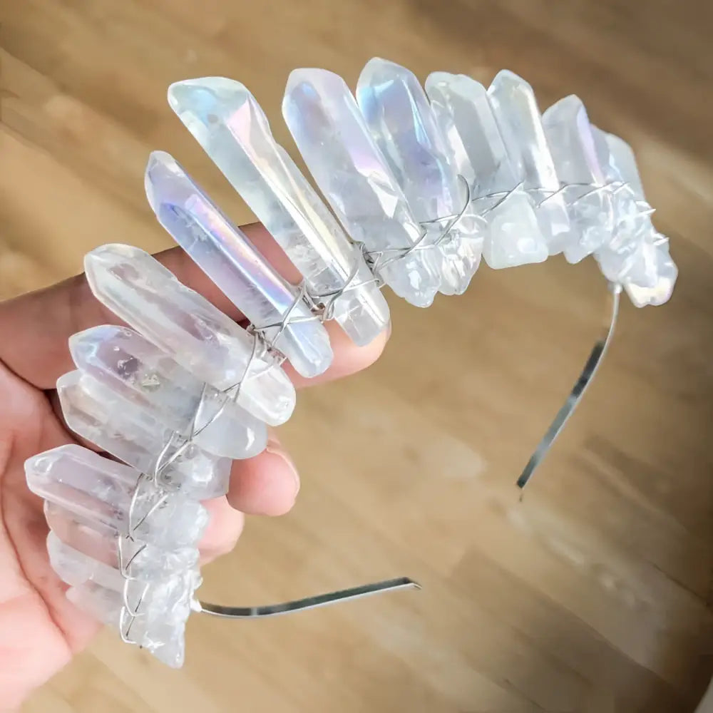 Iridescent Quartz Crown Headband Hair Accessories