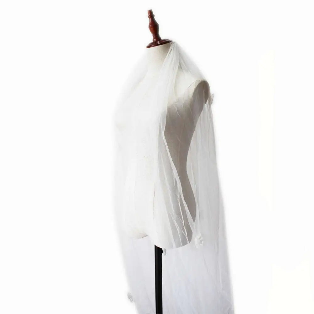 Ivory Lace Bridal Church Wedding Pearl Long Tail Gown