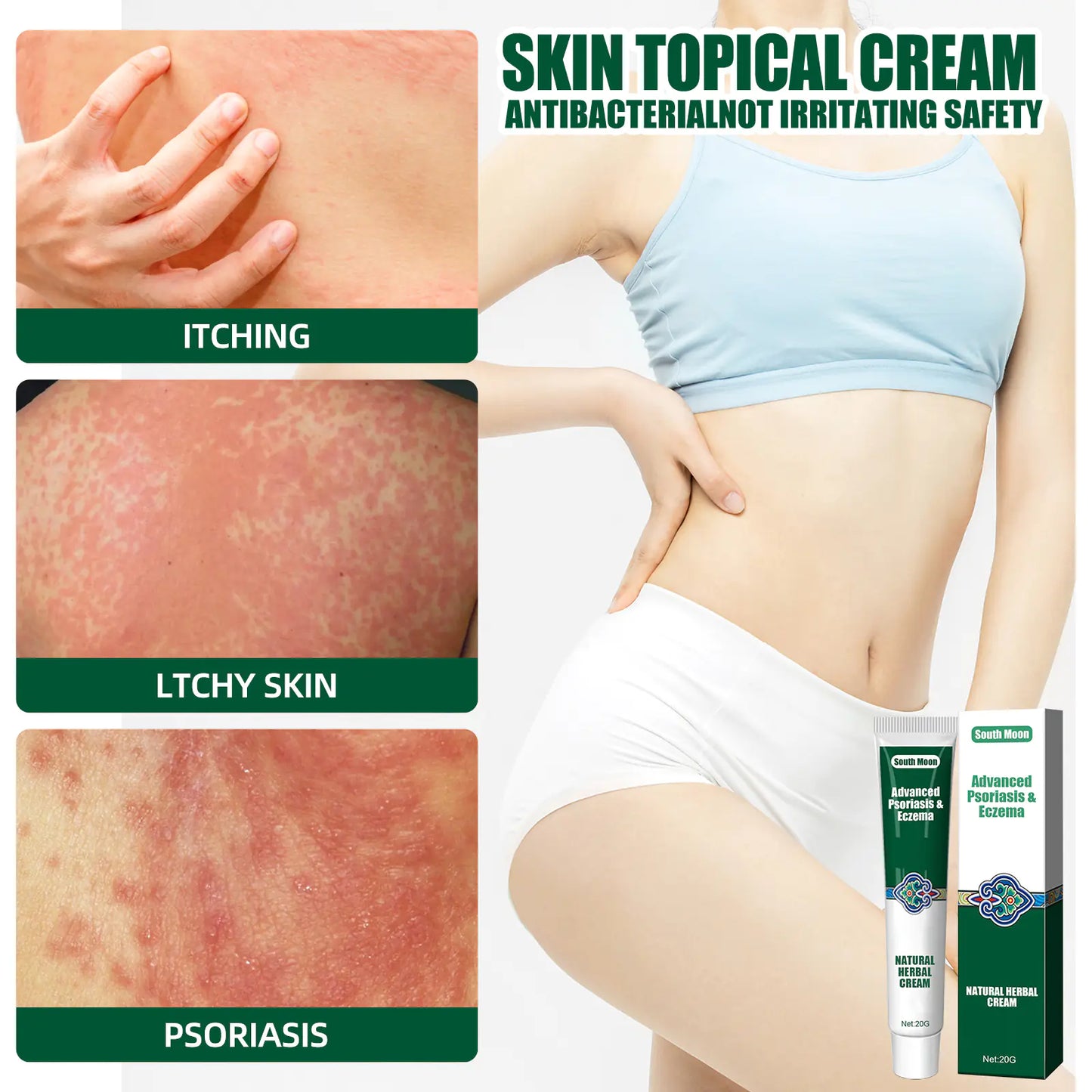 South Moon Herbal Cream for Moisturizing and Itch Relief