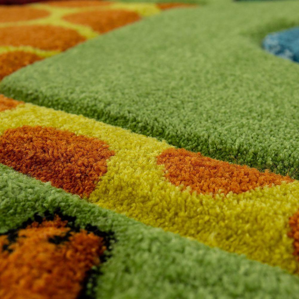 Kids Rug for Nursery Jungle Animals Green-2