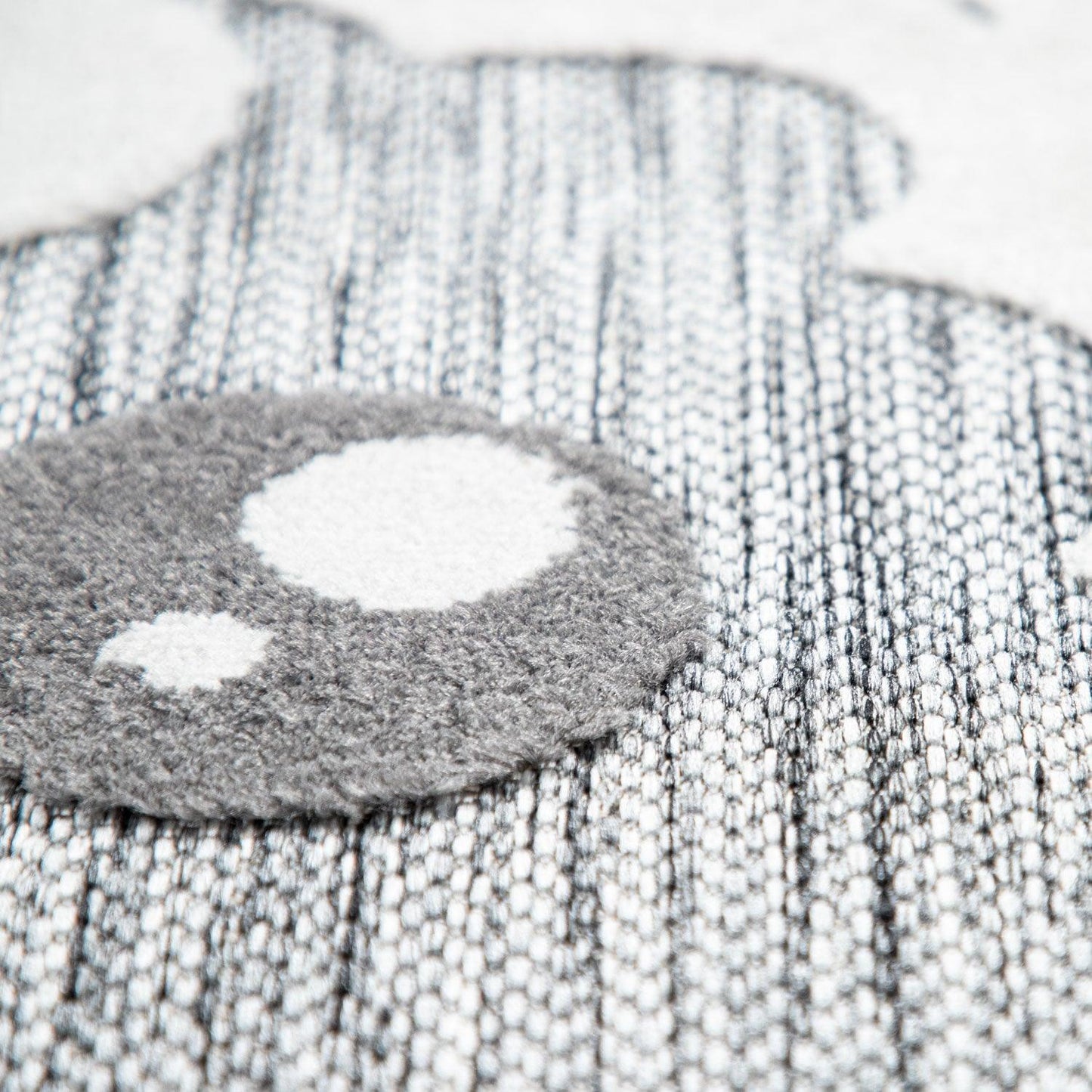 Kids Rug Tweet Round Play Mat Llama Motif in Mottled Grey-4