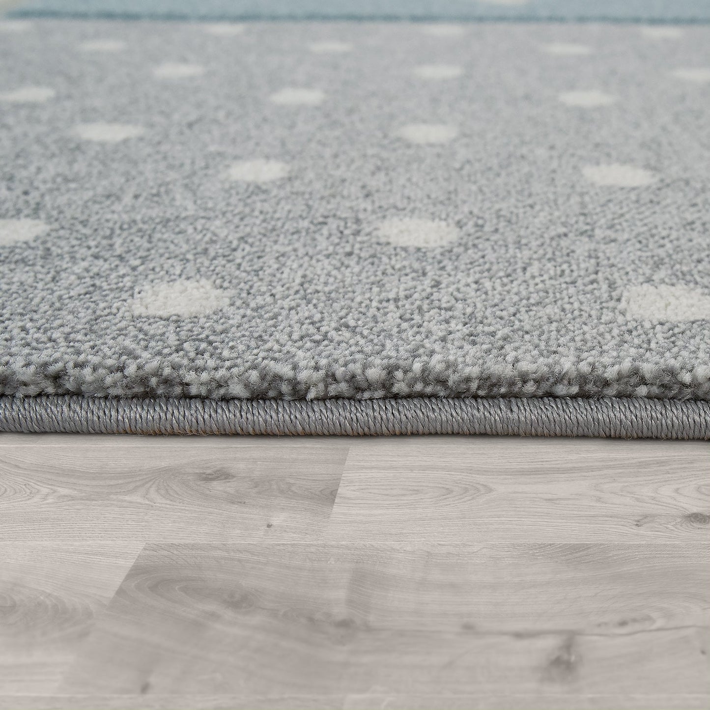 Nursery Rug Cosmo Checkered with Stars in Pastel Blue White-4
