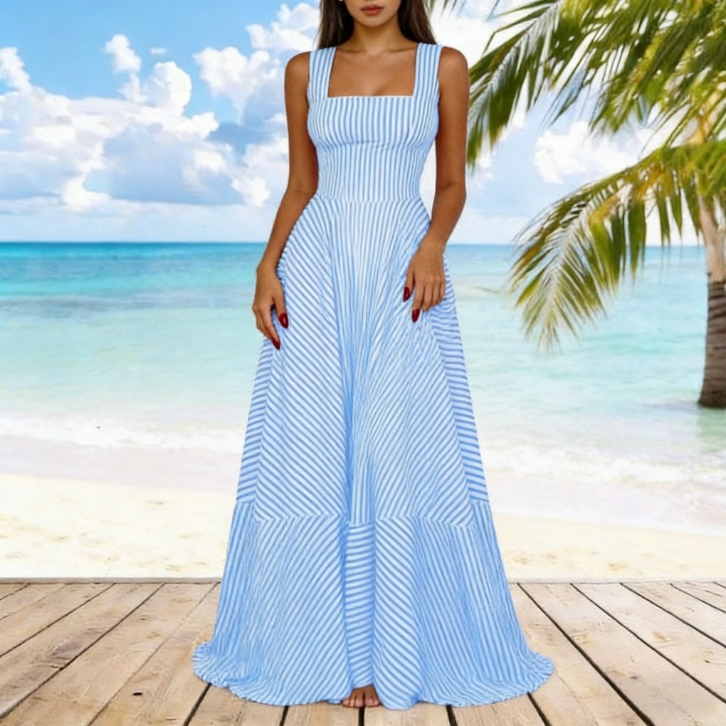 Summer Trendy Striped Tank Dress