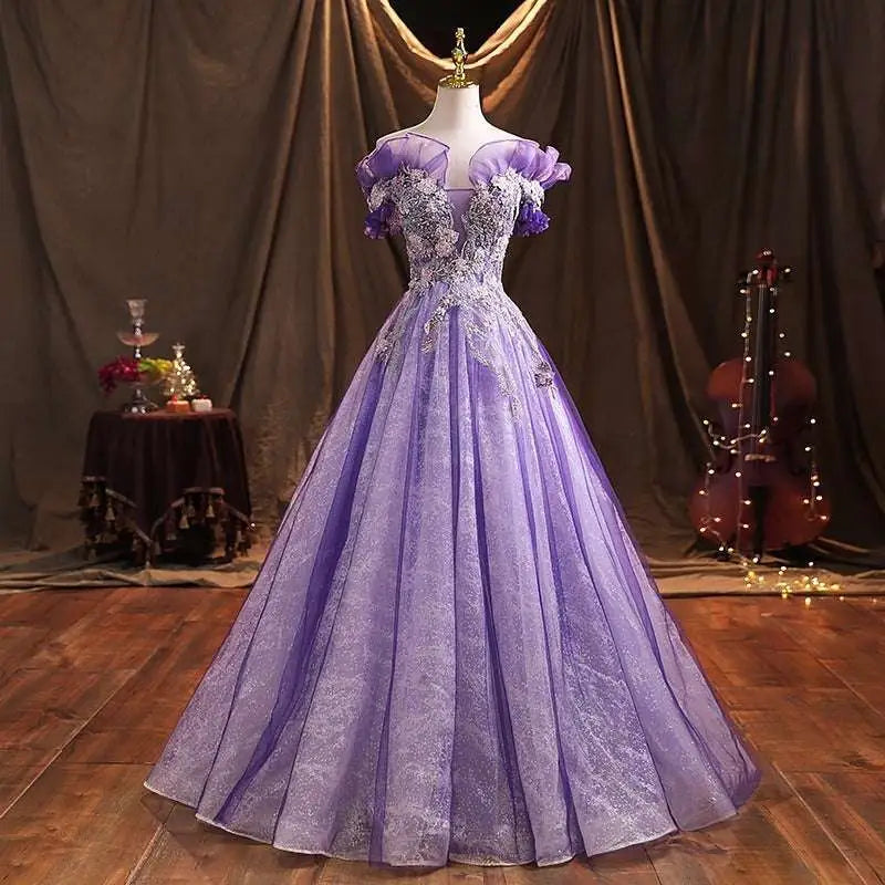 Lavender Beaded Bel Canto Solo Performance Costume