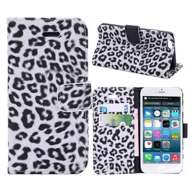 Leather Case For iPhone 11 12 13 14 Pro Max Mini XR XS Max X 8 7 Plus Leopard Flip Case Cover For iPhone Wallet Case Compatible with iPhone with Adjustable Stand and 2 Card Holders Shock Protection Lightweight Phone Case