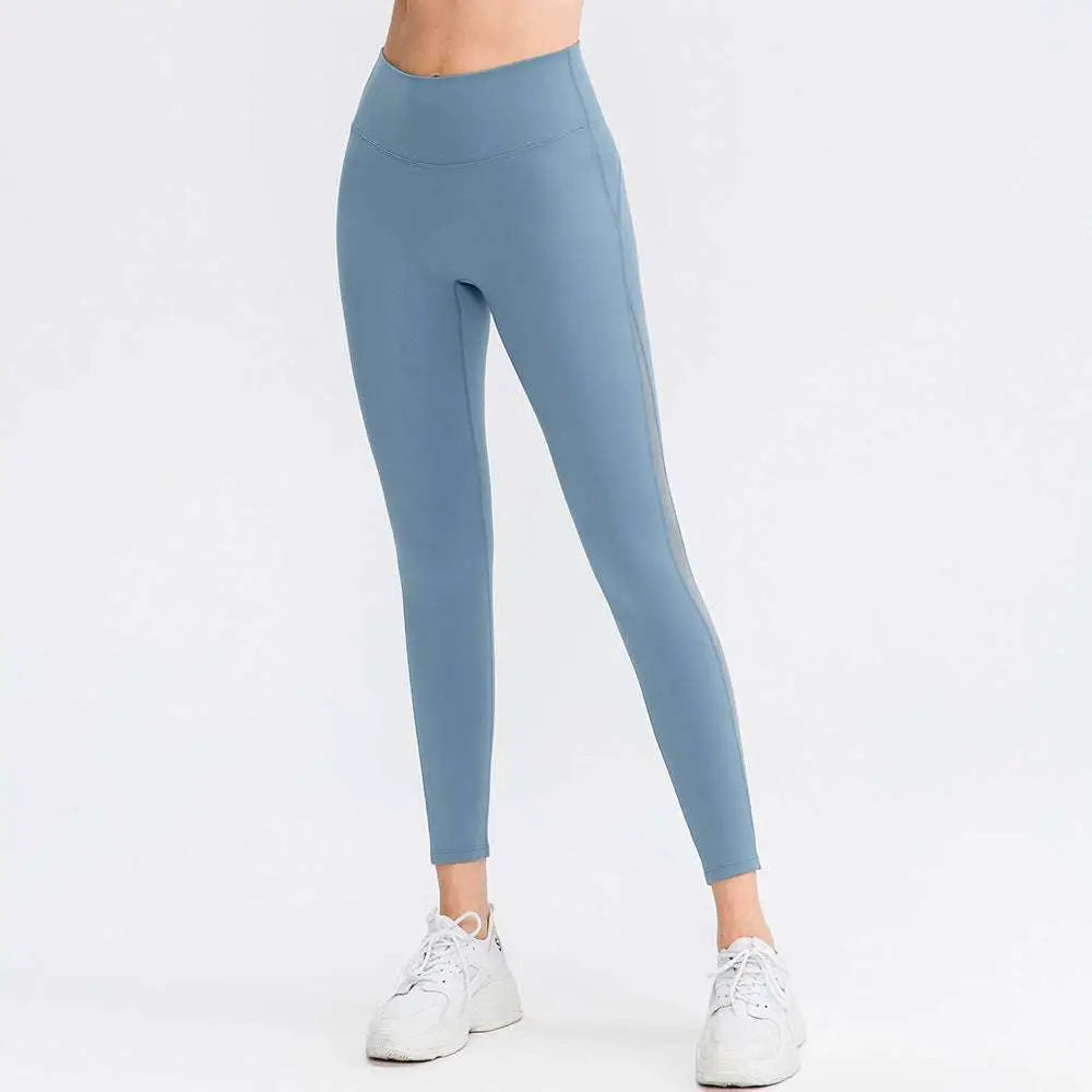 Light Blue Women Seamless High Waisted Yoga Pants