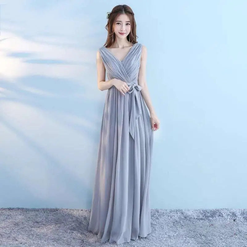 Light Gray Chiffon Wedding Bridesmaid Dresses