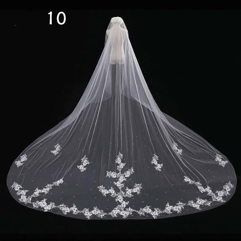 Long Lace Wedding Veil Meters Wide Style
