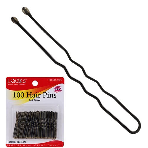 LQQKS HAIR PIN 100CT BRONZE (1 3/4")