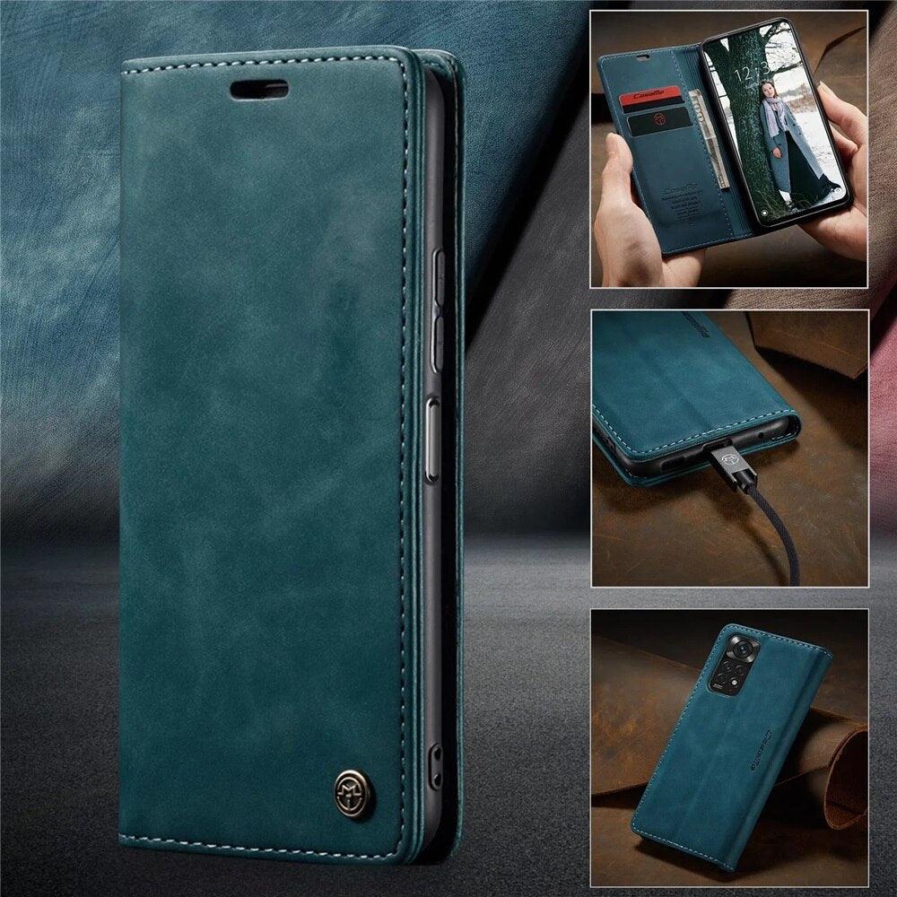 Matte Leather Case for Xiaomi Mi 9T CC9 10T 11T 12T Pro Lite 5G Redmi Note 8 9s 10 11 11S Pro Wallet Flip Cover Poco F3 M3 Pro Women with Card Holder Kickstand Magnetic Leather Flip Case
