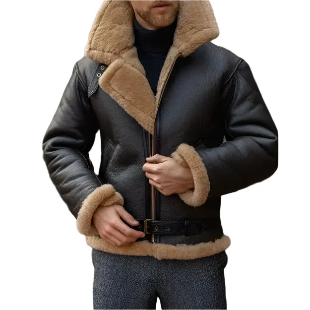 Men’s B3 RAF Aviator Sheepskin Shearling Leather Jacket-1