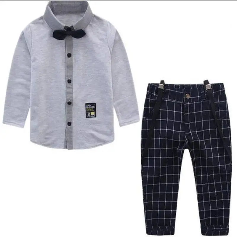 Men's Plaid Suspenders Treasure Suit Tide Suit