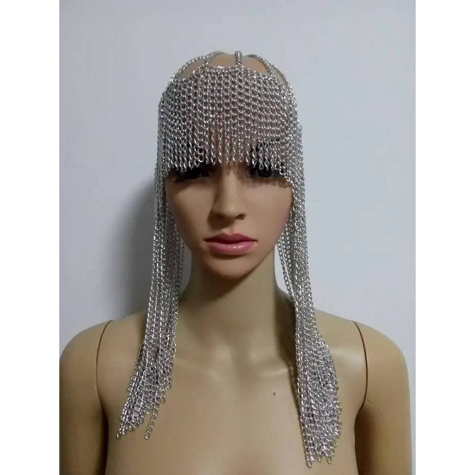 Metallic Mesh Dome Pendant Mask Head Chain