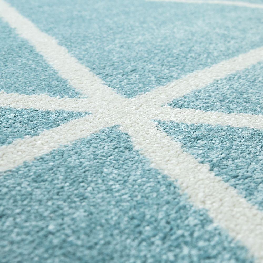 Modern Geometric Rug for Living-Room in Light Blue-2