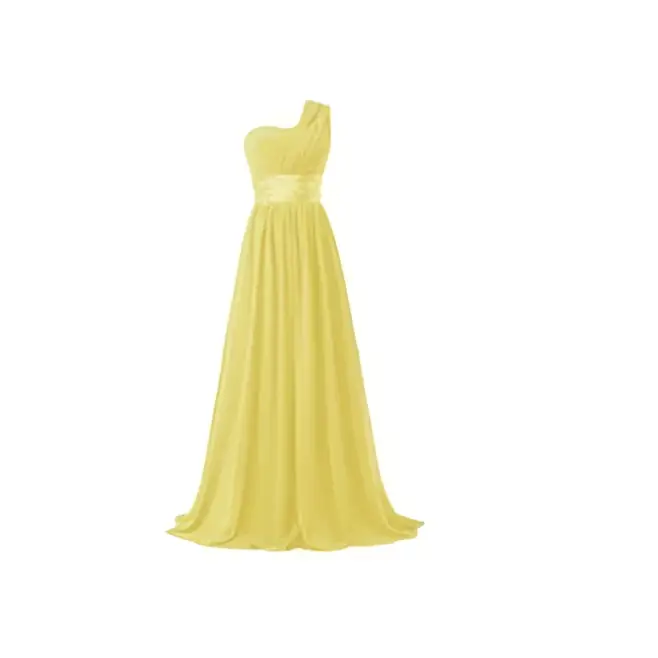 Multi-color Chiffon One-Shoulder Banquet Evening Dress