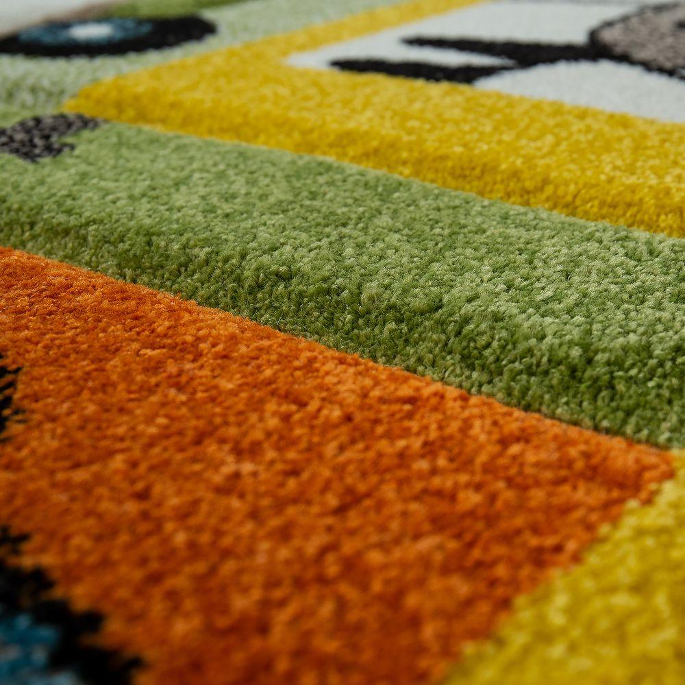Nursery Rug Lilo Cute Animals on a Train Ride - Green Cream-2