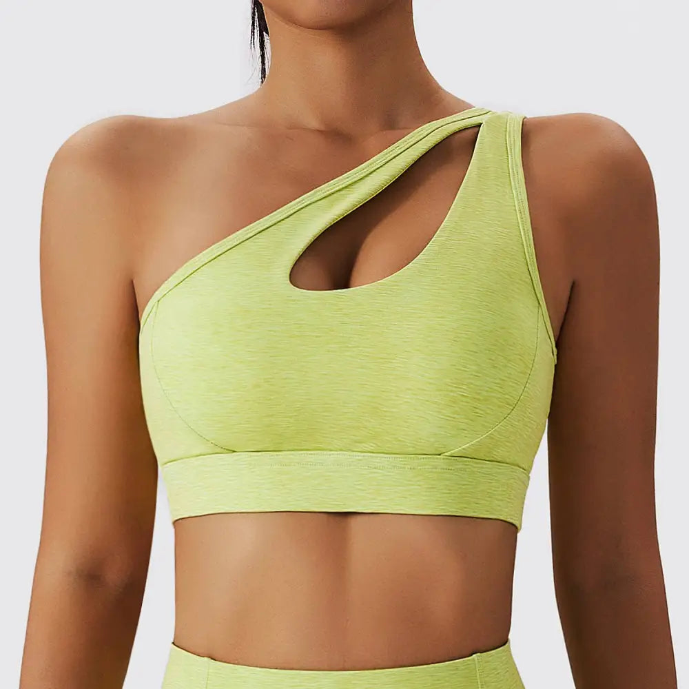 Olive Green Yoga Bra Fitness Suit with Pockets