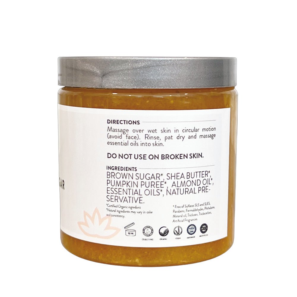 Organic Pumpkin Shea Sugar Body Scrub – Fall Scented Exfoliator