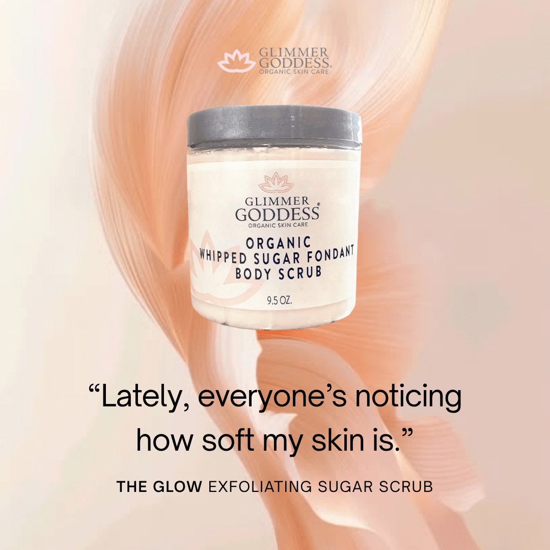 Organic Whipped Sugar Body Scrub 10 oz – Crepey Skin Treatment & Exfoliator