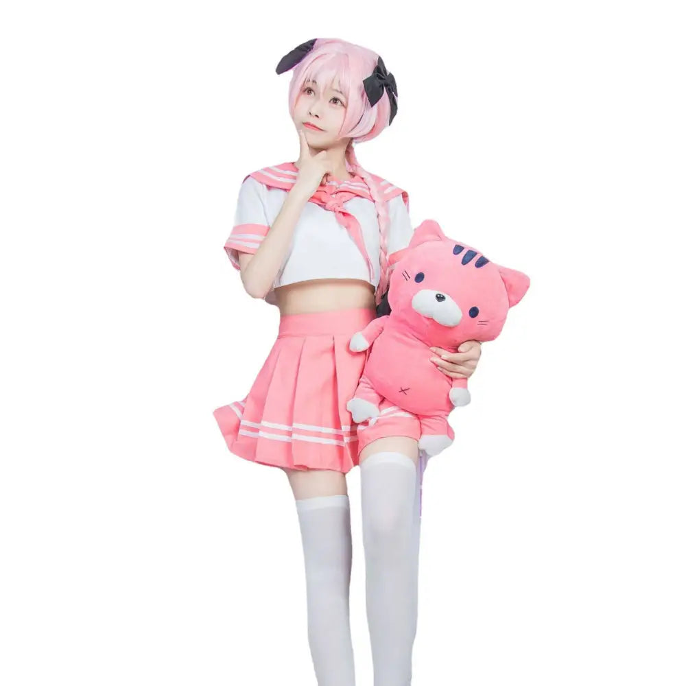 Pink and White Sailor Suit Cosplay Costume FGO
