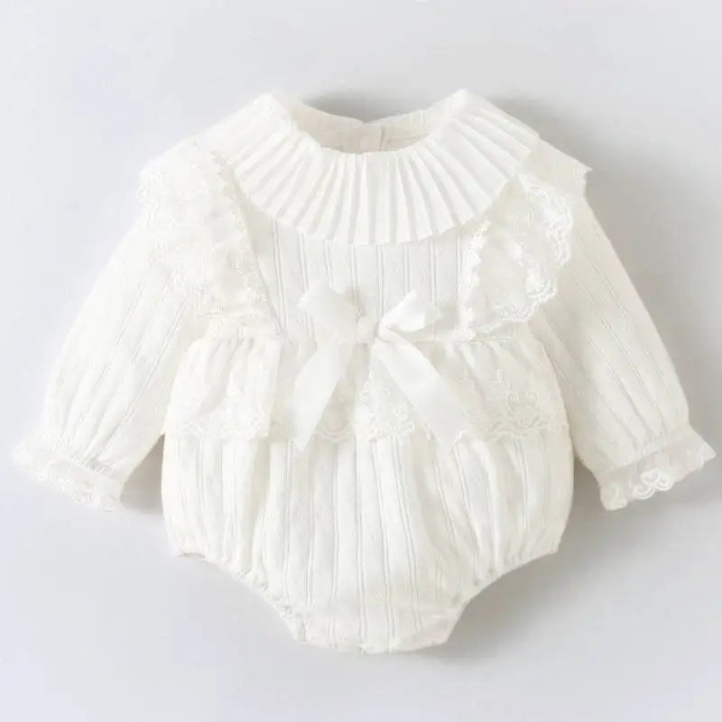 Pink Ribbed Long Sleeve Newborn Clothes Jumpsuit