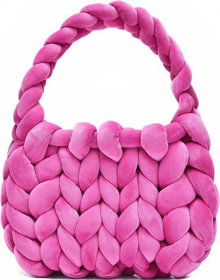 handmade pink crochet bag