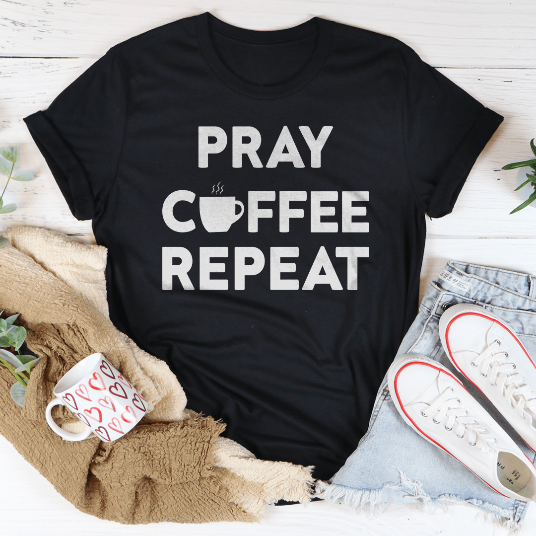 Pray Coffee Repeat Tee-3