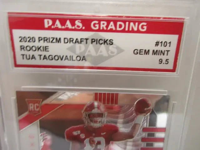 Tua Tagovailoa Alabama 2020 Prizm Draft Picks ROOKIE #101 graded PAAS Gem Mint 9.5