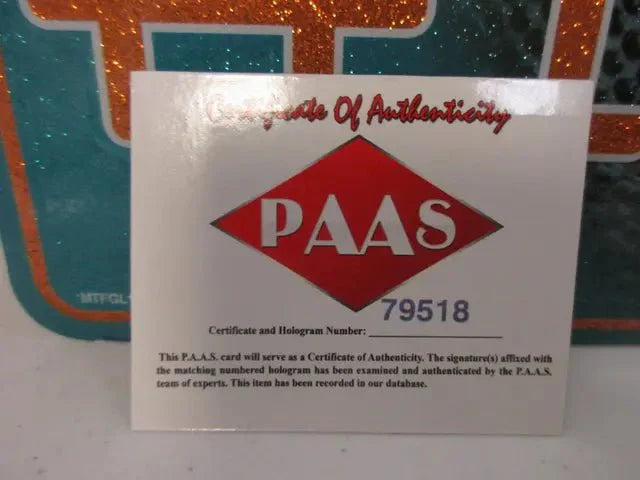 Jaylen Waddle of the Miami Dolphins signed autographed metal license plate PAAS COA 51518