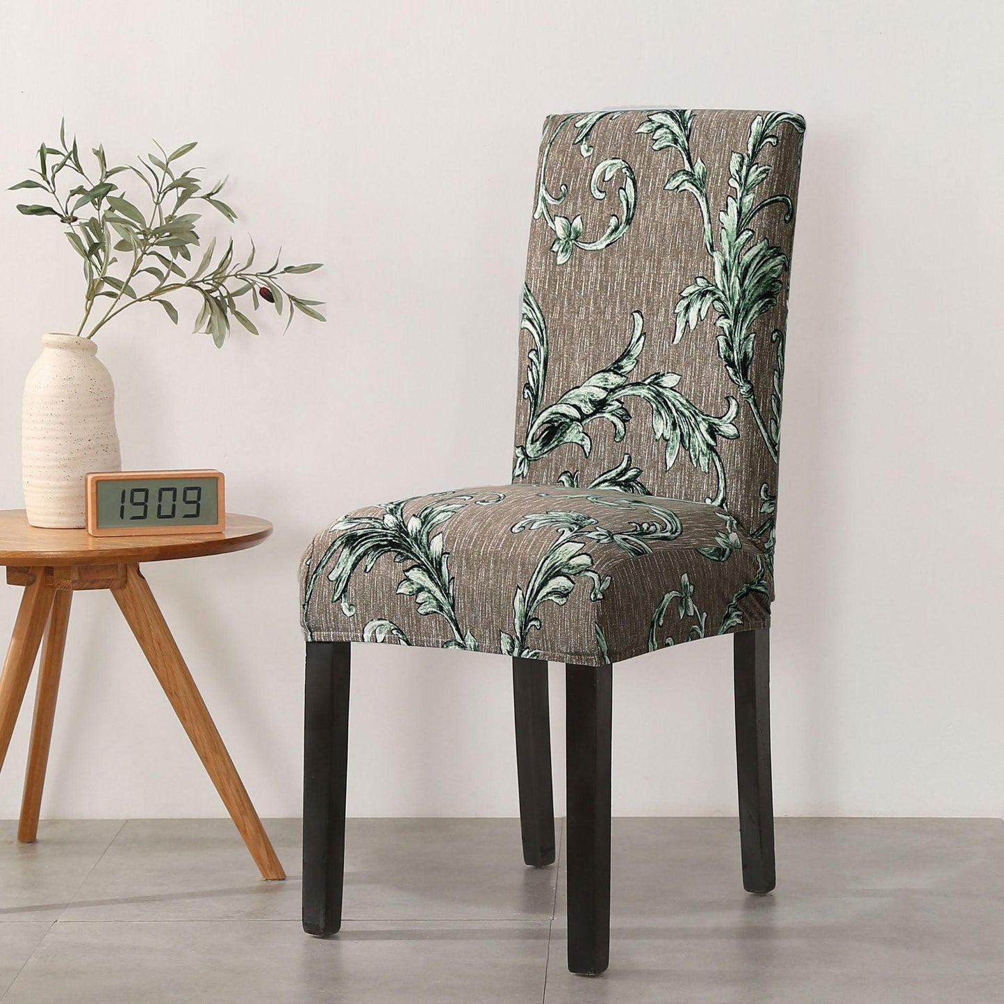 Print Pattened Dining Chair Cover Spandex Elastic Chair Slipcover Stretch Case For Chairs Wedding Hotel Banquet Fit Stretch Short Dining Room Chair Covers with Printed Pattern Banquet Chair Seat Protector Slipcover For Home Party Hotel Wedding Ceremony