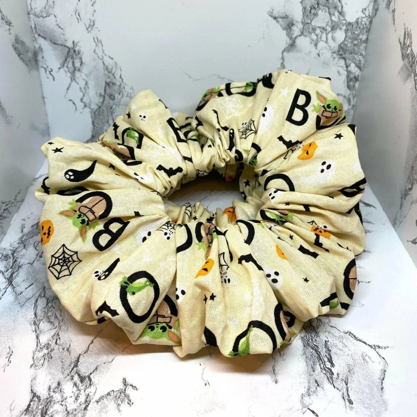 Baby Yoda Boo Halloween Scrunchie
