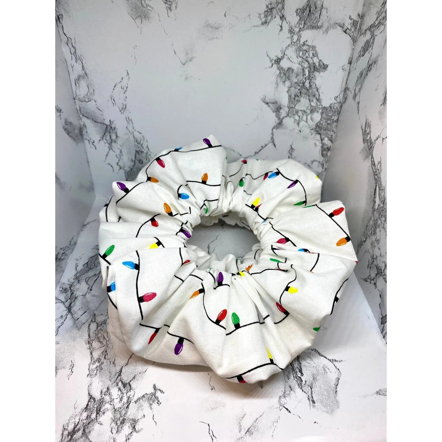 White Christmas Lights Scrunchie