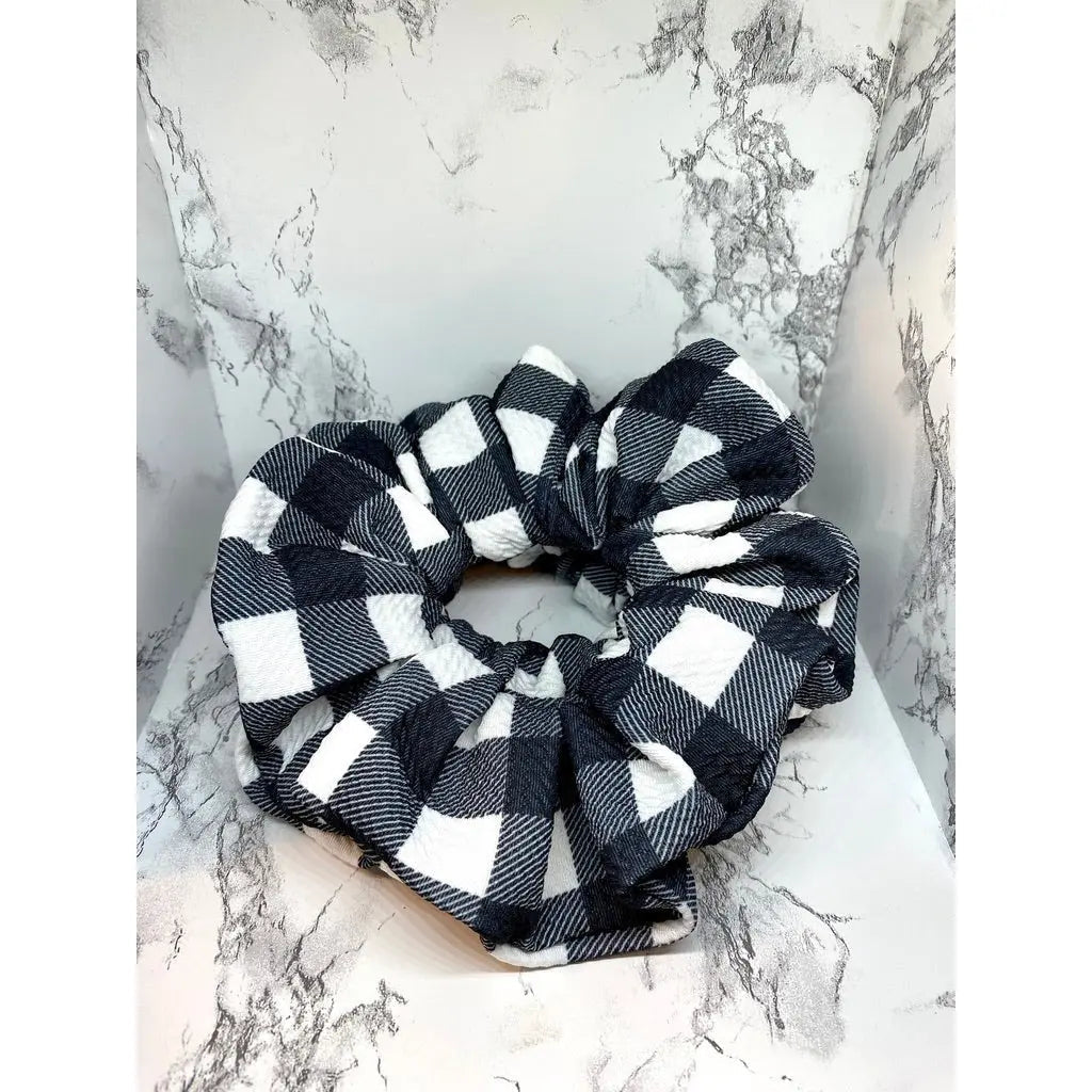 Black and White Buffalo Bullet Scrunchie