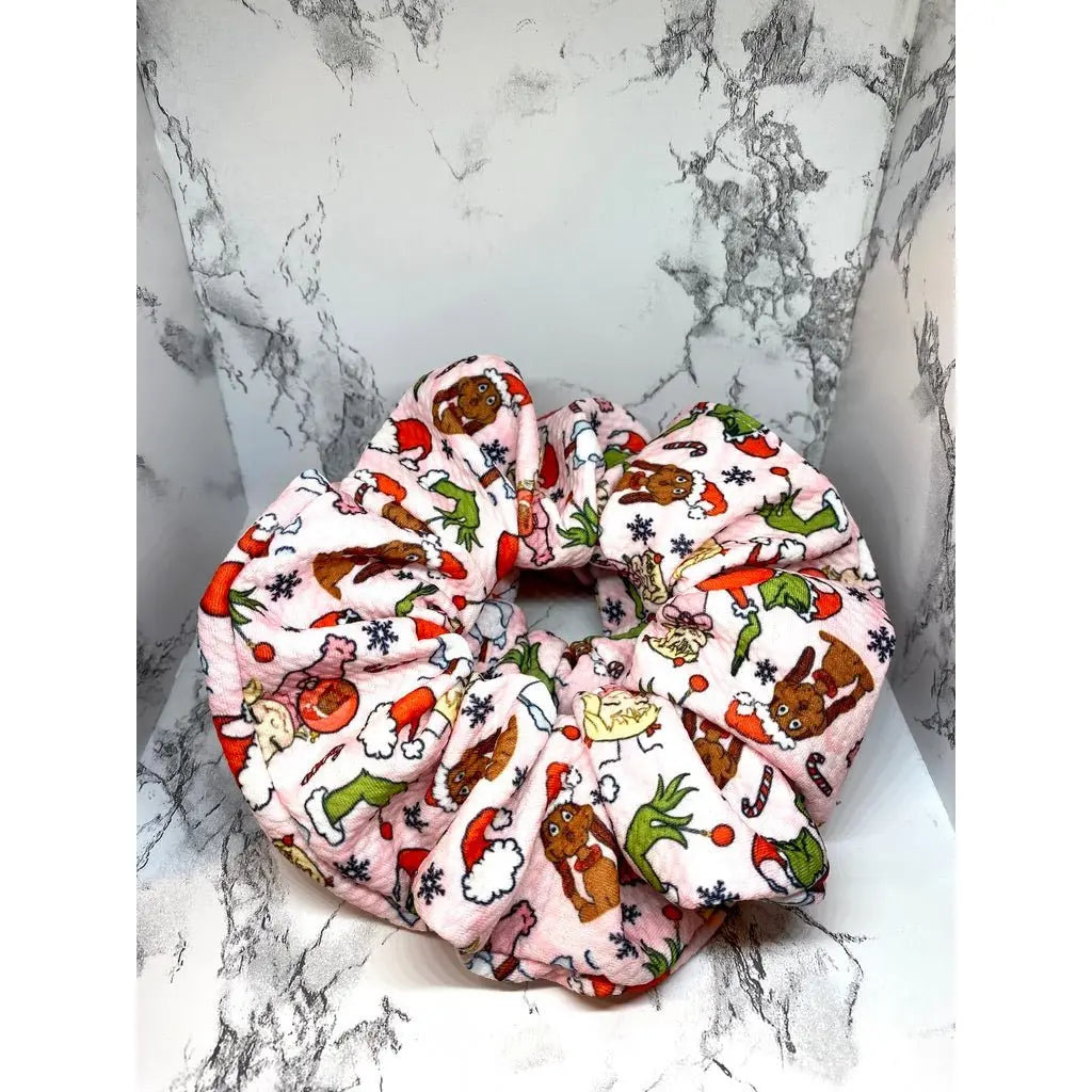 Pink Grinch Characters Christmas Bullet Scrunch