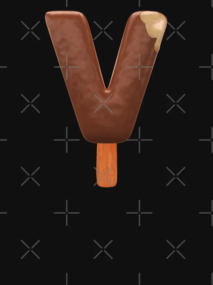V Ice Cream V Letter 3d Alphabet Chocolate