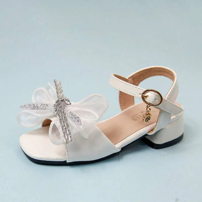 Rhinestone Bow Girl Soft-soled Net Beach Shoes