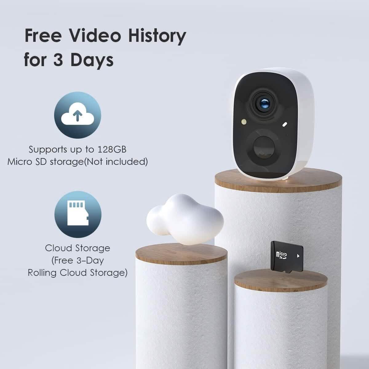 Security Camera Wireless Outdoor, 2-Way Talk Battery Powered Wi-Fi Camera (Refurbished)