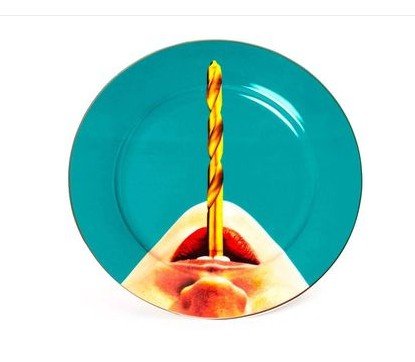 Seletti Drill dinner plate - Blue