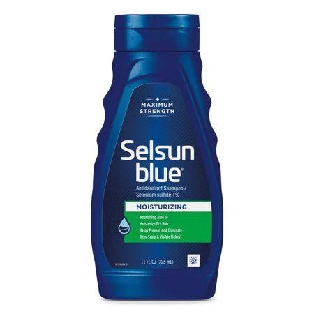 Selsun Blue Maximum Strength Moisturizing Anti-Dandruff Shampoo For Itchy 11oz