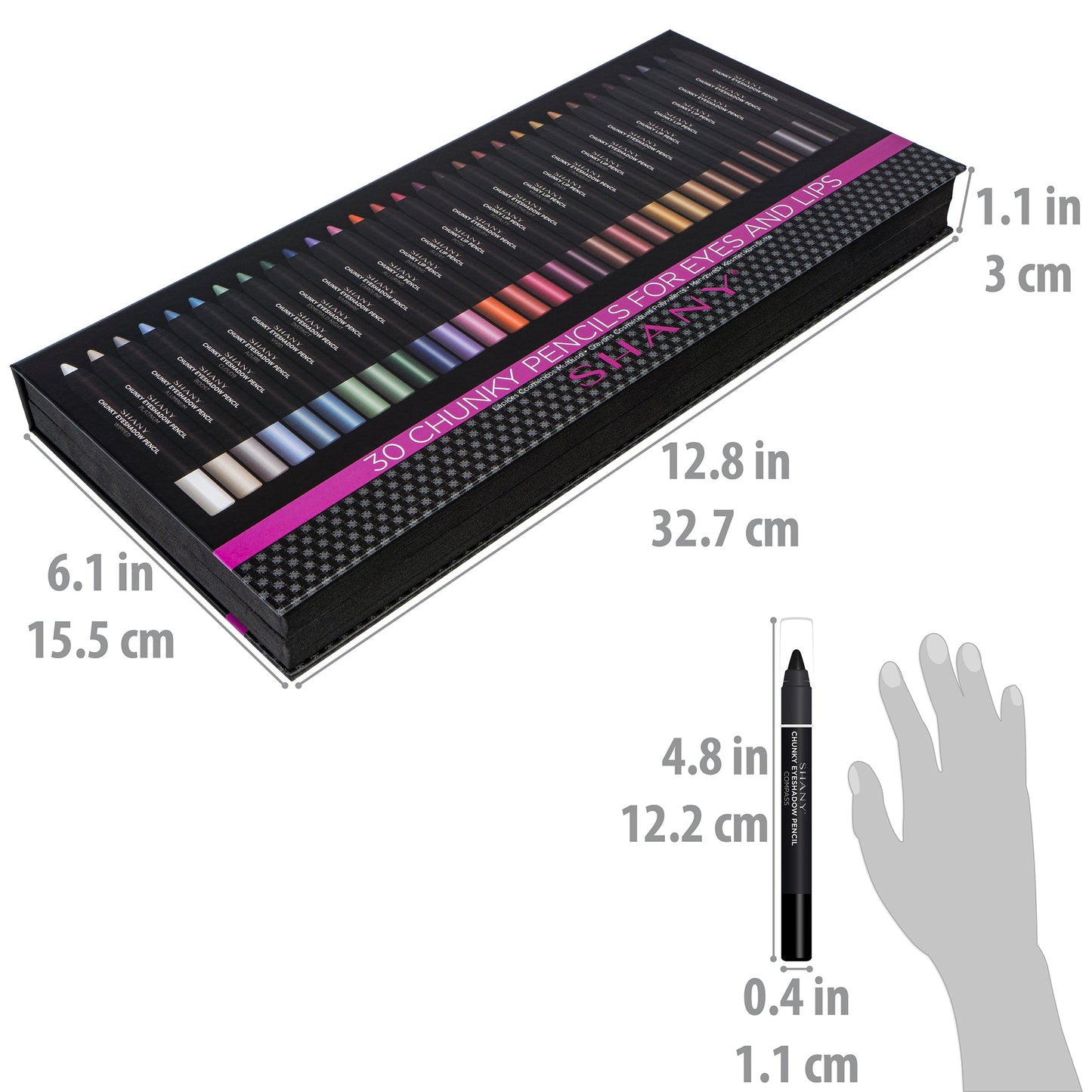 Chunky Makeup Pencils For Eyes and Lips W Vitamin E & Aloe Vera - 30 Colors-4