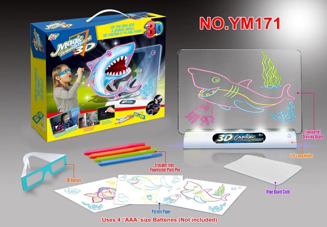 Magic 3D Flash Drawing Board - Multifunctional Color Toy
