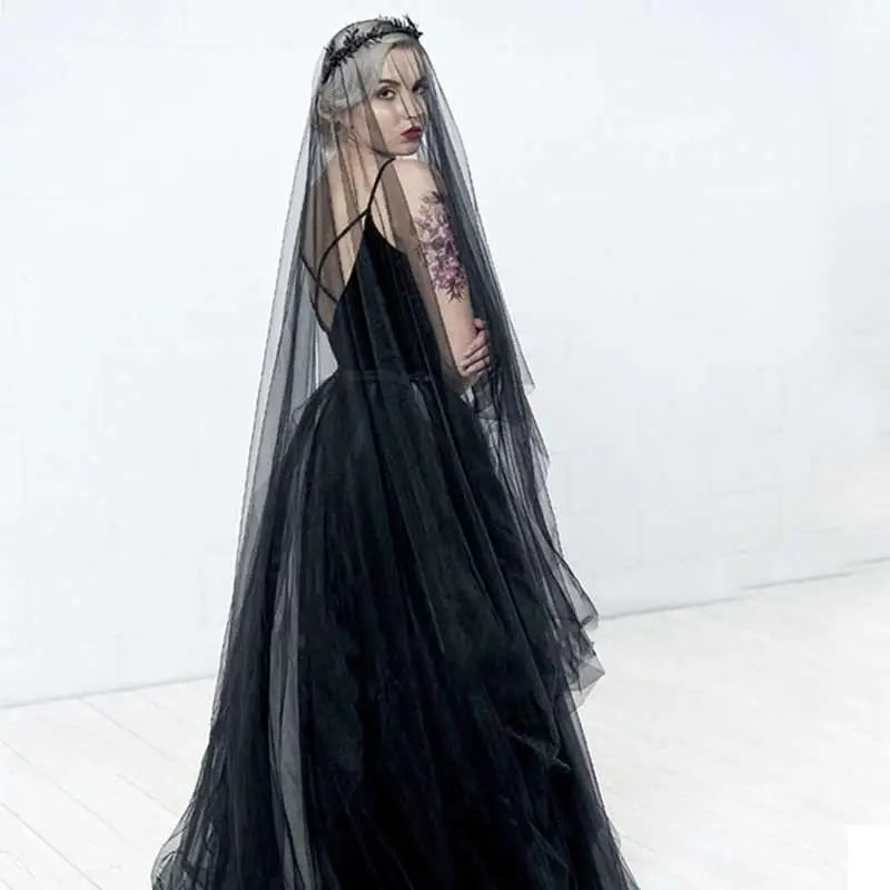 Sheer Bride Wedding Black Veil