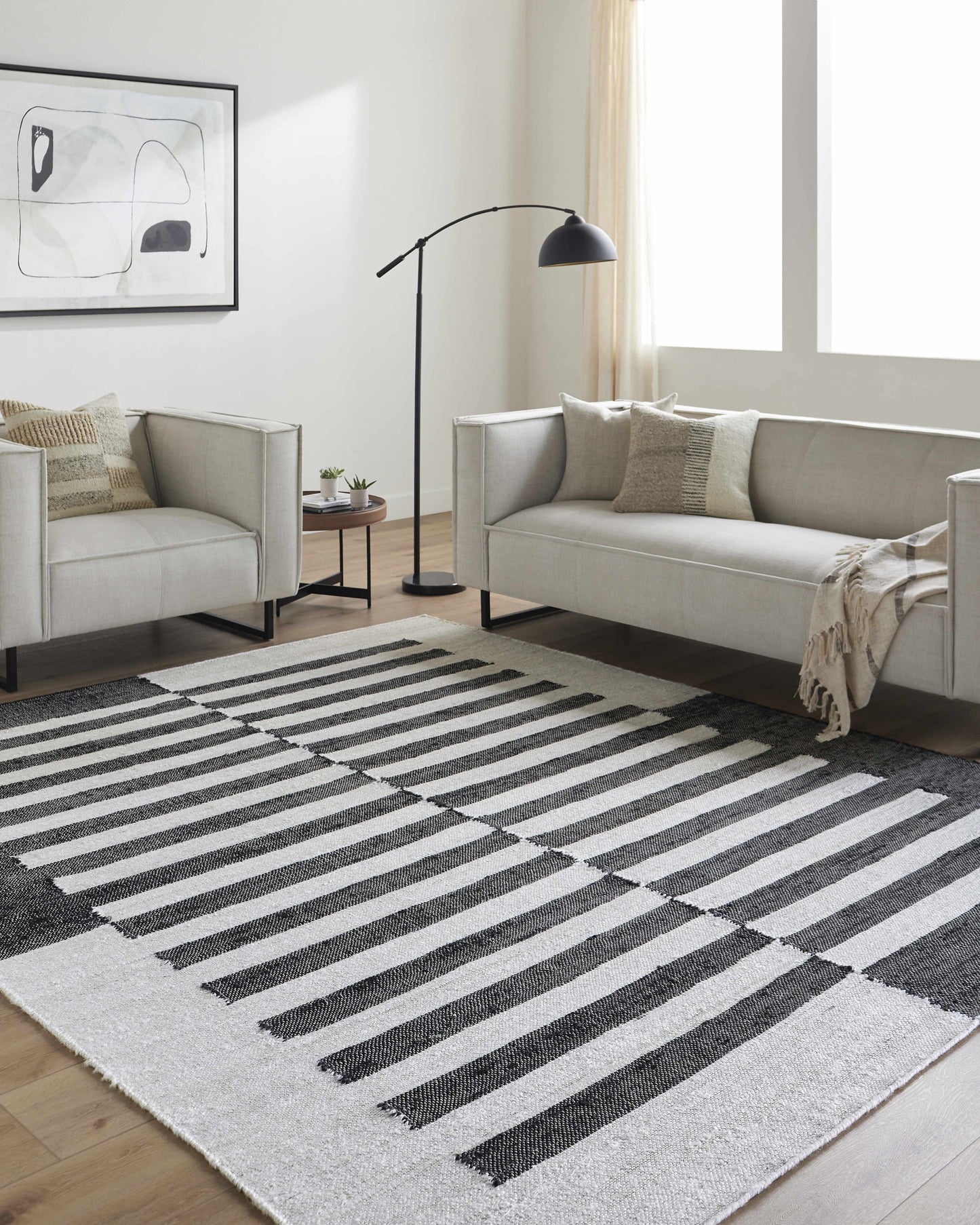 Soren Black&White Jute Area Rug-1